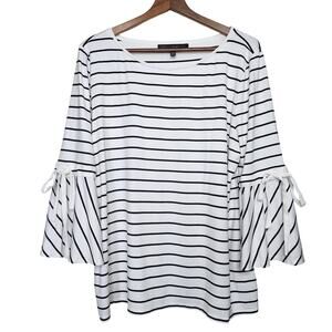 White House Black Market  Striped Flare Sleeve Top Women's Size XL